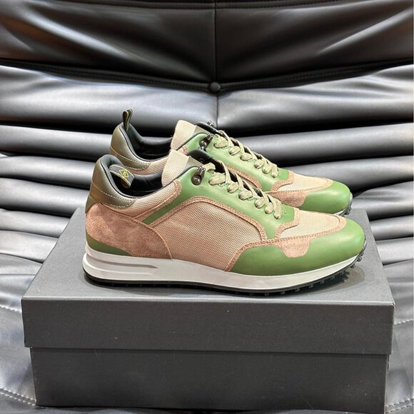 Green Dunhill Mens Mesh Breathable Sneakers - Picture 4 of 10